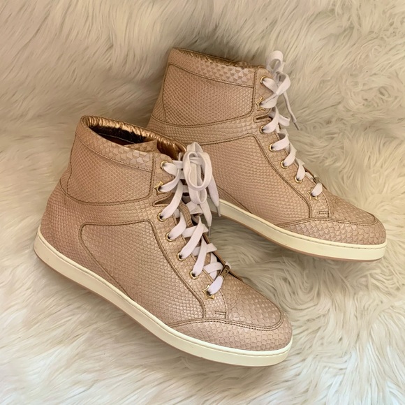 JIMMY CHOO Tokyo Logo High Top Python Sneakers - Picture 5 of 11